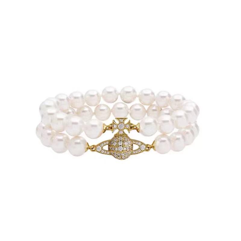 

Empress Dowager Cixi Pearl Bracelet, Yan Zhen Saturn Style, Elegant Rich Girl Charm. золотий