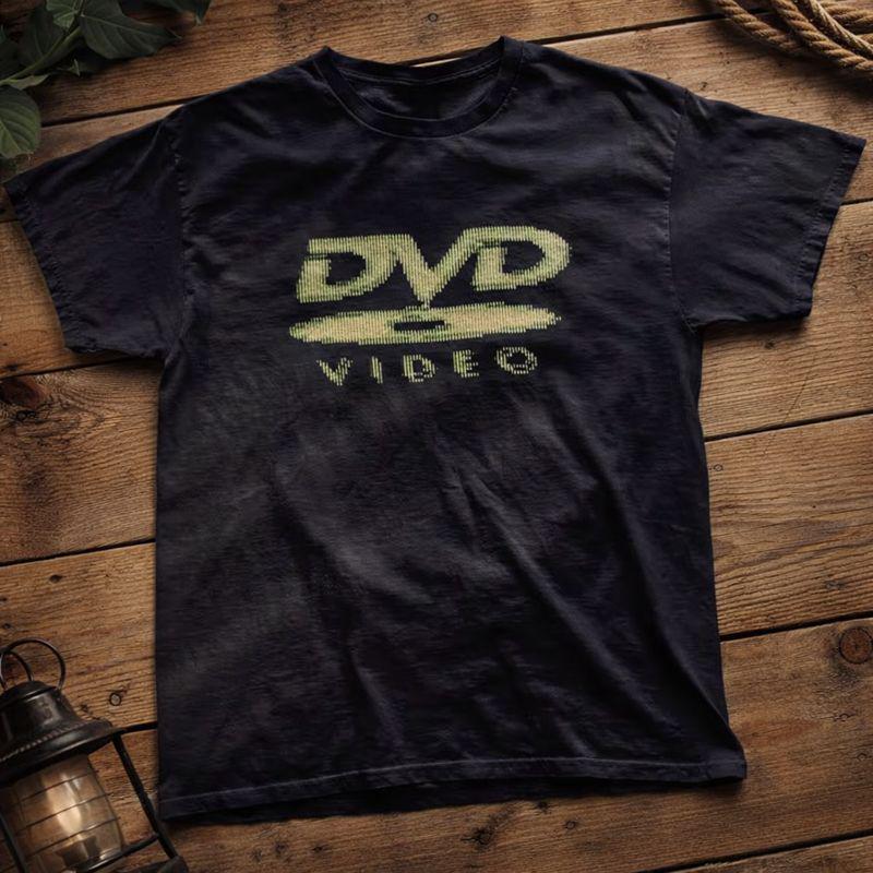 Retro Cotton Tshirt Retro Dvd Video Logo Loose Street Style Fashionable And Comfortable Daily Wear Street Style