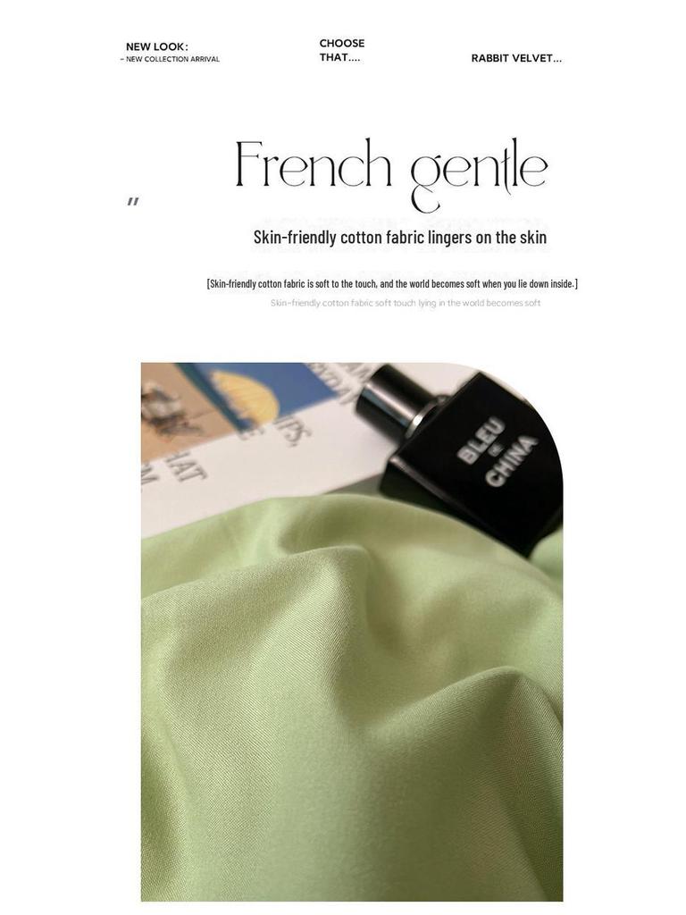 Japanese Solid Color Bed Set - Skin-Friendly, Breathable Sheets and Quilt Cover for Dormitories