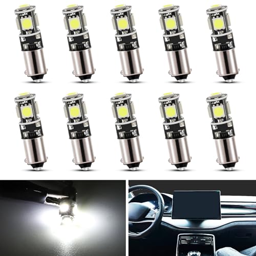 

Светодиодная лампа BA9S 12V Белая Салонная лампа со встроенным декодером-обманкой 180° Угол контакта Автомобильная лампа Габаритный огонь Подсветка номерного знака Высокая яркость 5SMD