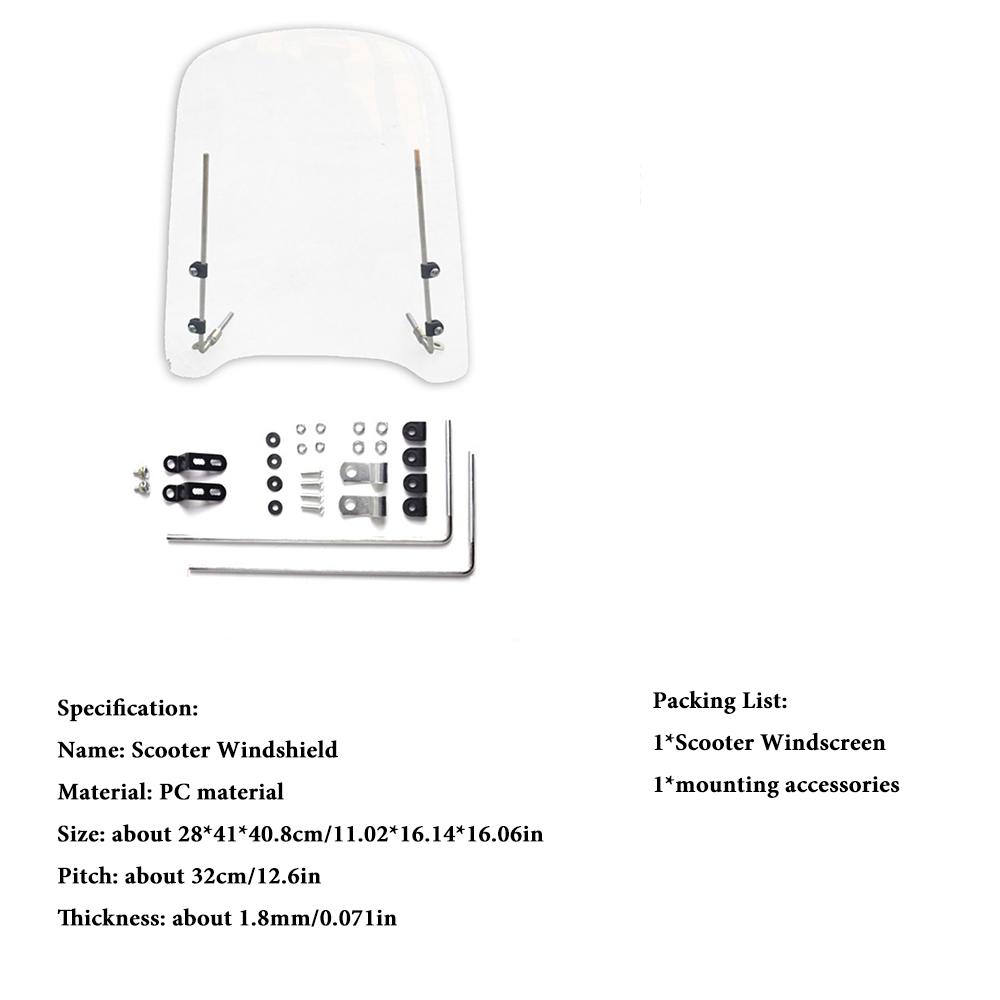 Motocyklový elektrický skútr Přední čelní sklo motocyklu HD Průhledné univerzální čelní sklo Spoiler odolný proti poškrábání