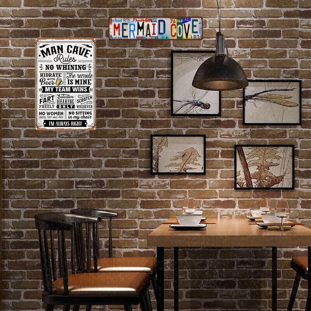 Mermaid Cove Metal Tin Sign Funny Vintage Slim Street Signs 16 x 4 Inch Wall Art for Home Farmhouse Bar Cafe Garage Indoor Outdoor Decor