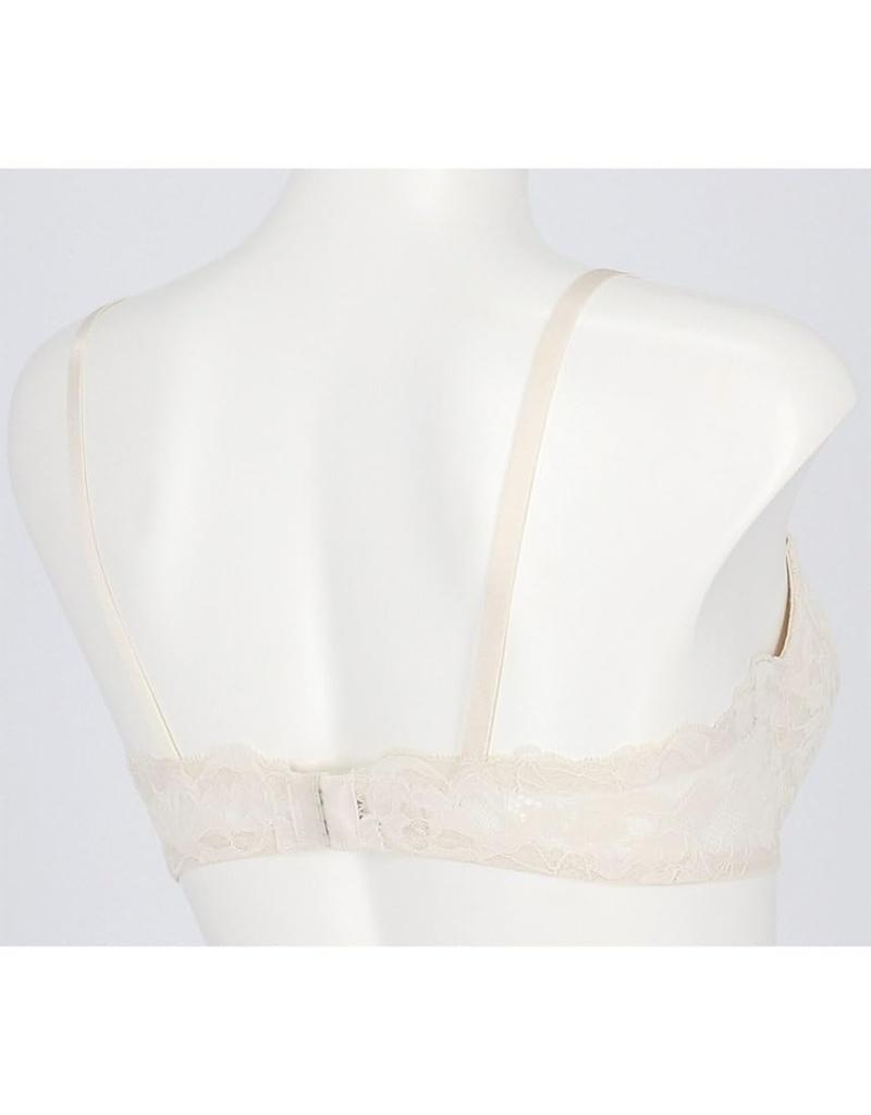 Bra Creates Beautiful Reduces Slipping Down and A Cup Available Bra BUN201 BE [Unnanacool] Cleavage, Sideways, [Ribbon Bra, Lace] Women's