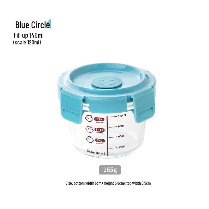 Low Peng Glass Baby Food Storage Bowl - Airtight, Fresh-Keeping, Child-Safe, Thickened