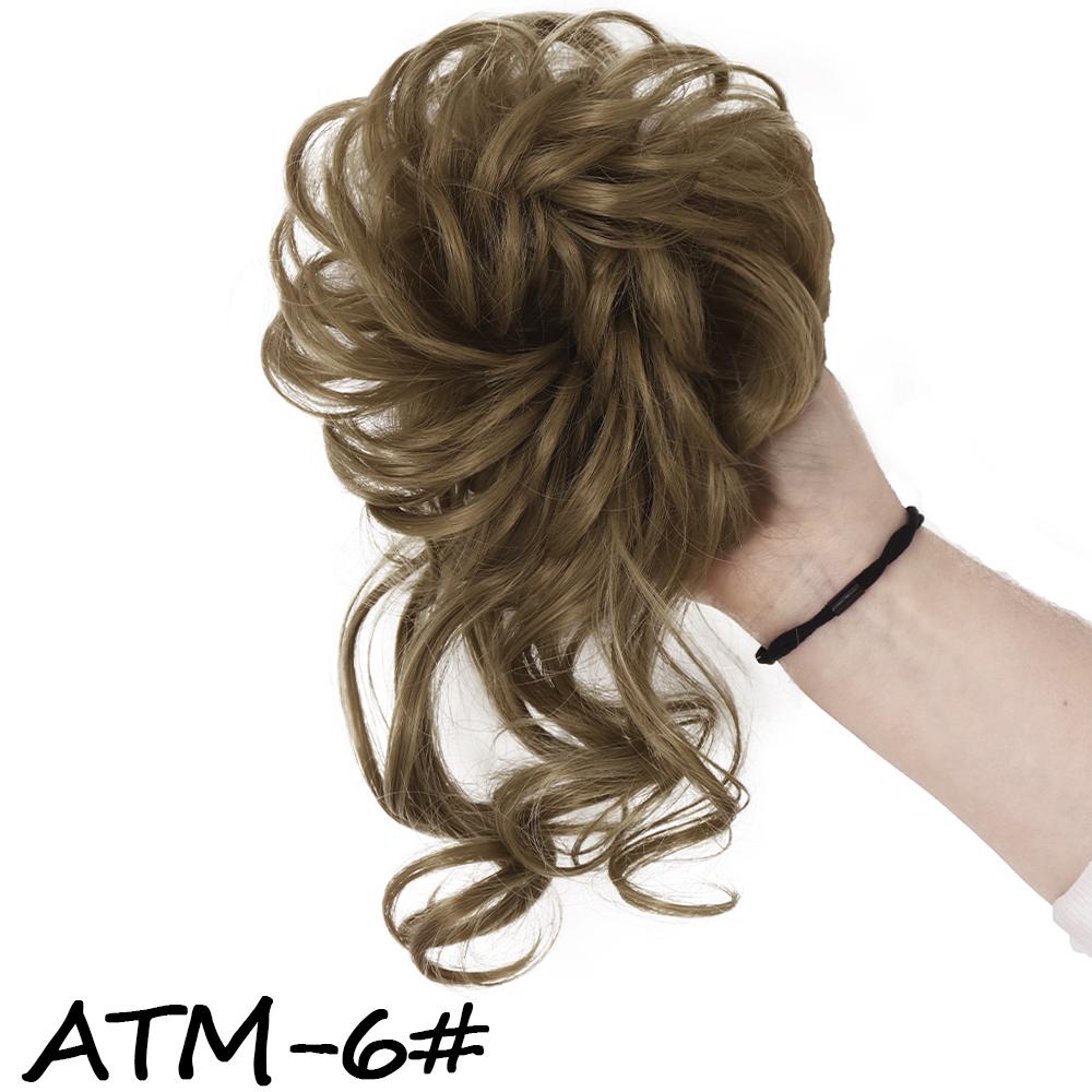 MISS WIG Syntetický prodlužovací drdol Drdol Rozcuchaný kudrnatý pásek do vlasů Pružné kudrnaté falešné vlásenky pro ženy Vlásenky