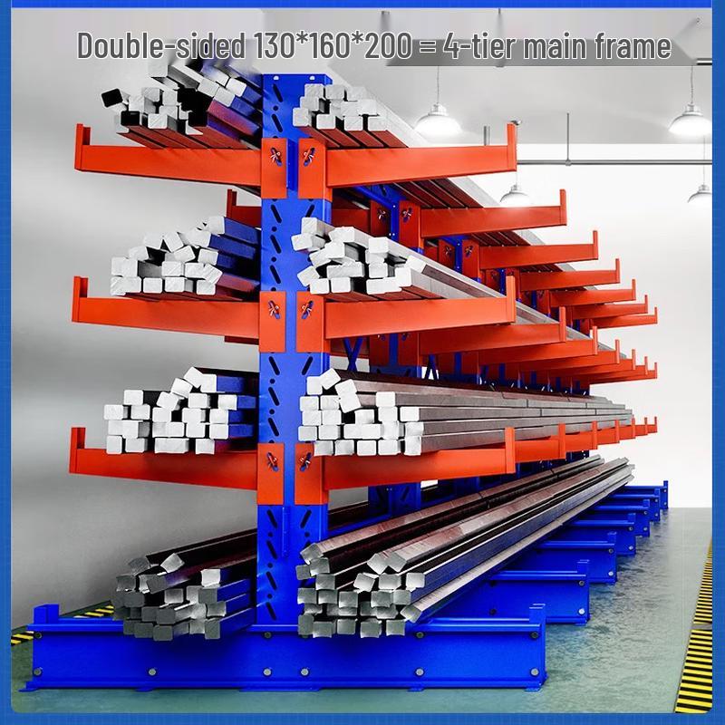 WEZHO 4-Tier Heavy-Duty Double-Sided Cantilever Rack