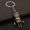 Retro Hip Hop Robot Keychain with Movable Hands and Feet, Alloy Car Pendant