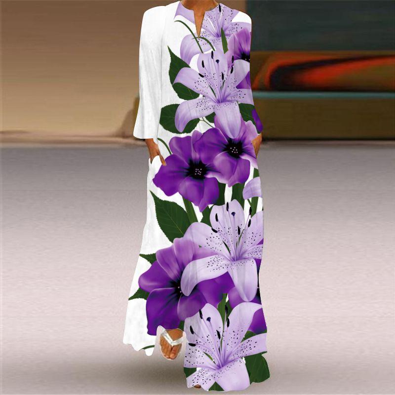 Butterfly Pattern Print Long Sleeve Dress Spring/Summer Thin Silm Slim Looking Dress Stage Photo Catwalk Performance Wear