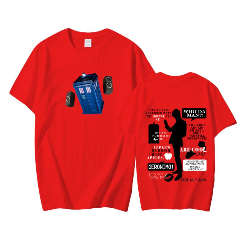 

Футболка Доктор Кто на весну/лето, винтажная футболка, высококачественная хлопковая футболка, с коротким рукавом, модные унисекс футболки XXL красный