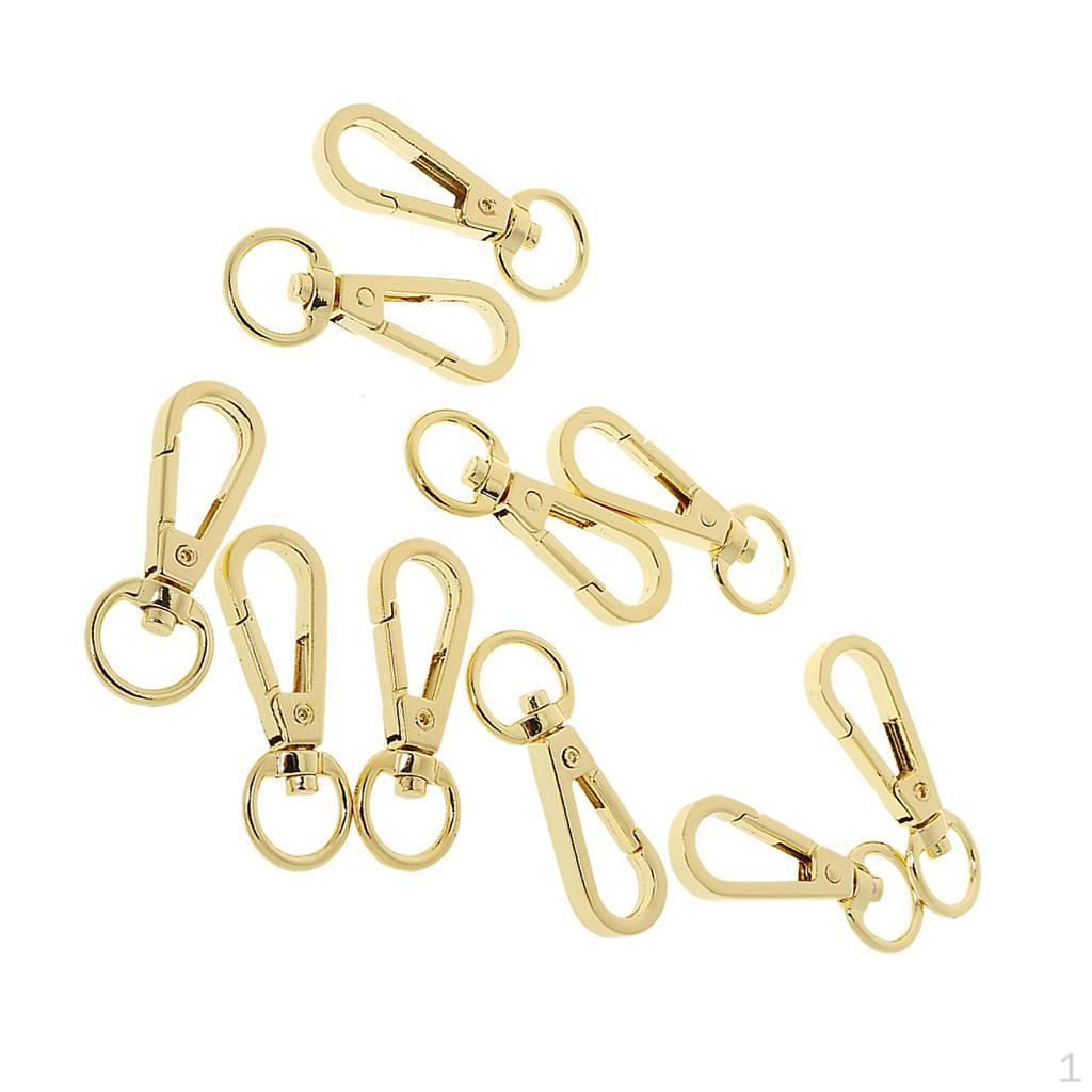 

Набор из 10 пружинных застежек-крючков из сплава, брелок для ключей, поделки, золото