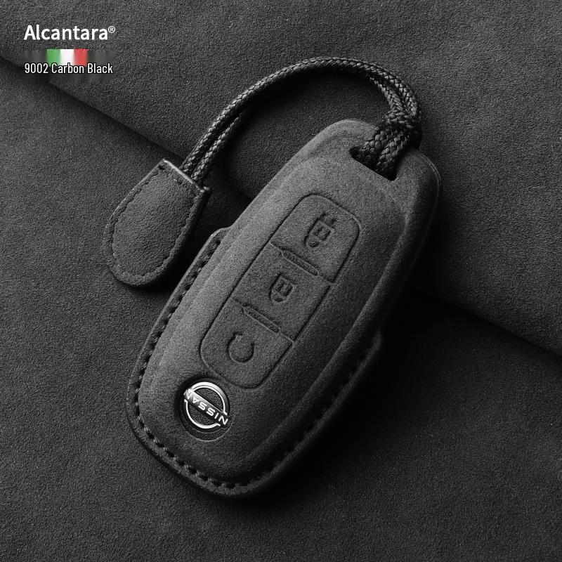 Nissan Teana/X-Trail/Qashqai/Tiida Key Case: Suede, Full Coverage, Tanlu Buckle