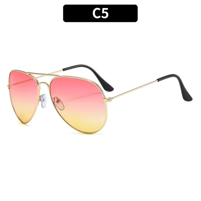 

Luxury Double Bridge Aviation Sunglasse Woman Men Alloy Frame Pilot Ocean Gradient Lens Sun Glasses Female Male Eyewear As the picture