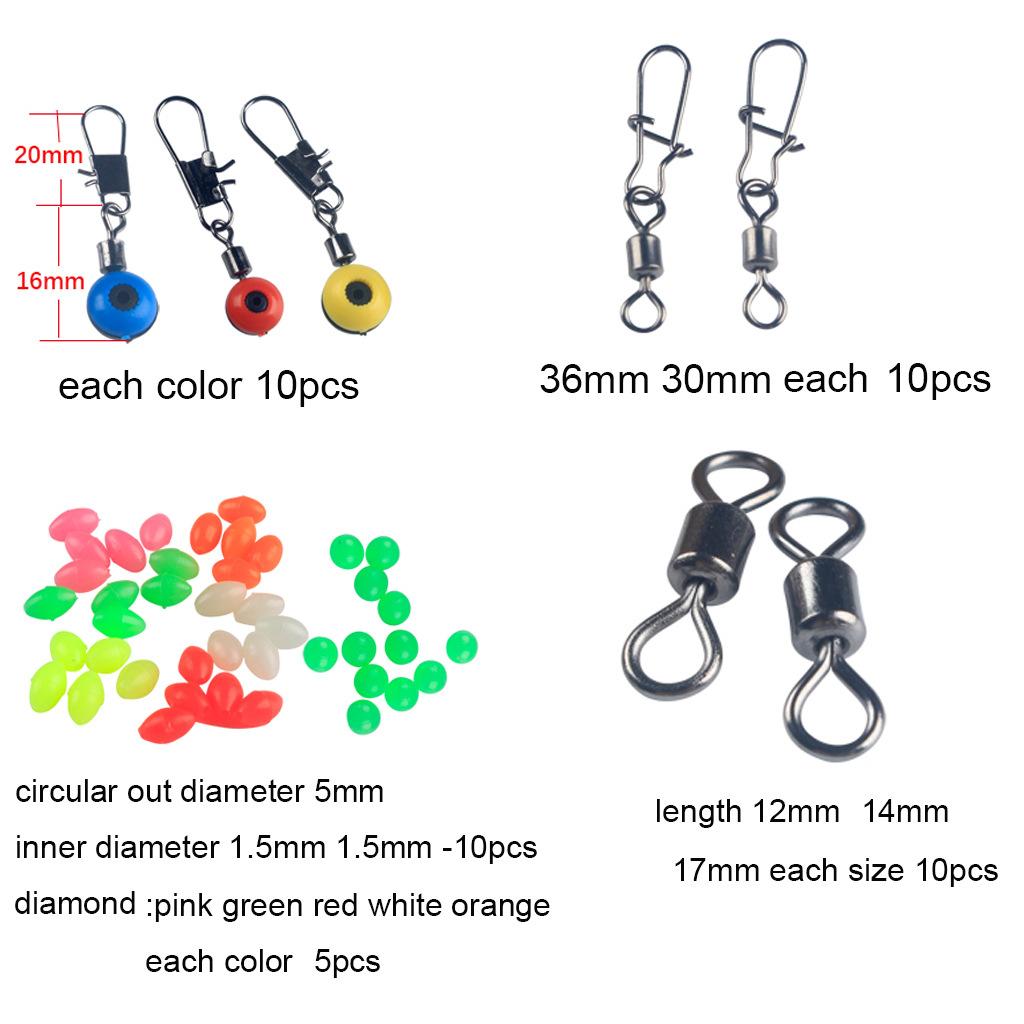 177 Fishing Accessories Set, Crank Hook Sea Fishing Space Beans, Lead Drop Swivel, Luya Sea Fishing