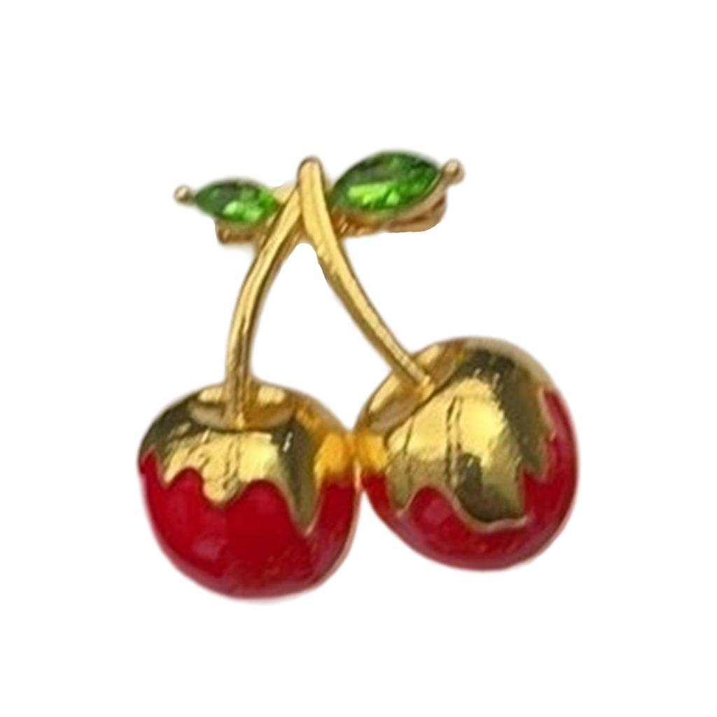 Bright Cherry Fruit Brooch For Women Fashion Accessory Strong Alloy Great For Casual Outings And Special Event
