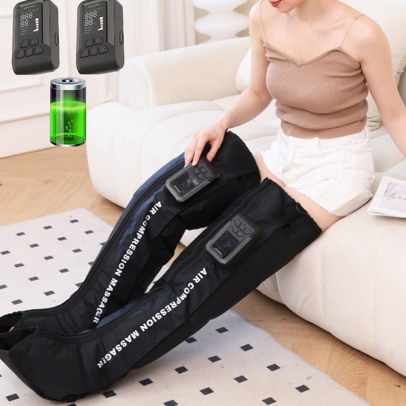 Wireless Air Compression Pressure Leg Thigh Massage Machine Wraps for Pneumatic Foot Calf Muscles Massager with zipper