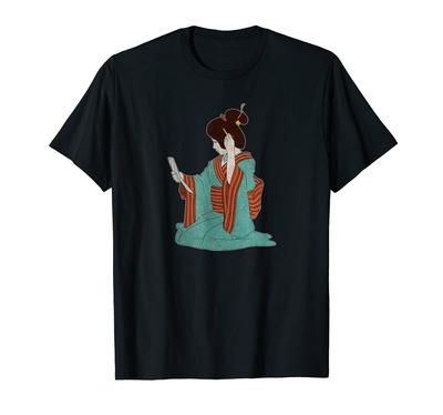 Vintage Geisha Traditioneller Kimono Japanisch Niedlich Japan Mädchen Herren T-Shirt