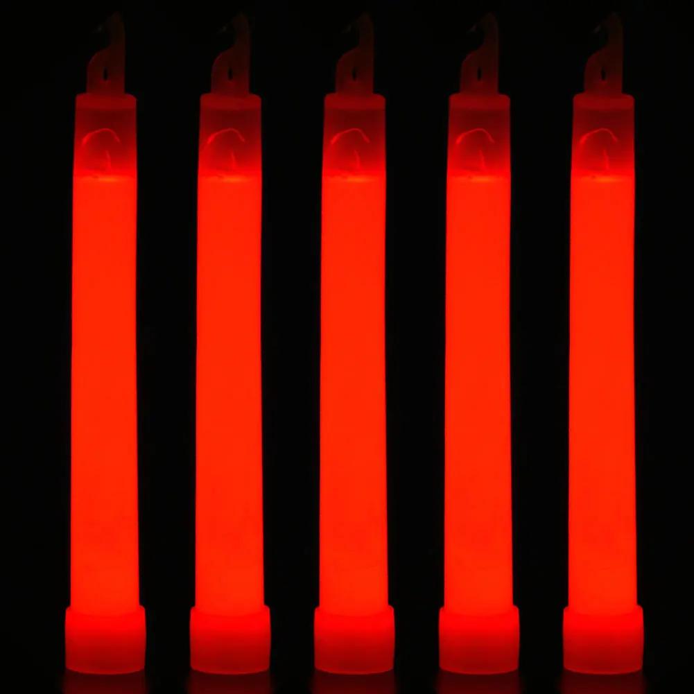 1-50pcs Glow Sticks with Hook 6 inch Fluorescence Light for Hiking Camping Outdoor Emergency Concert Party Light Sticks