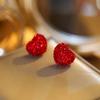 Pendientes versátiles de amor rojo, bonitos y elegantes pendientes de aguja de plata 925, diseño ligero y lujoso, ideales para Navidad y Año Nuevo.