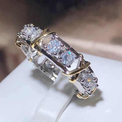 Personality Clear Zircon Wedding Engagement Ring With Silver Color Zircon Rings For Women Jewelry Gift