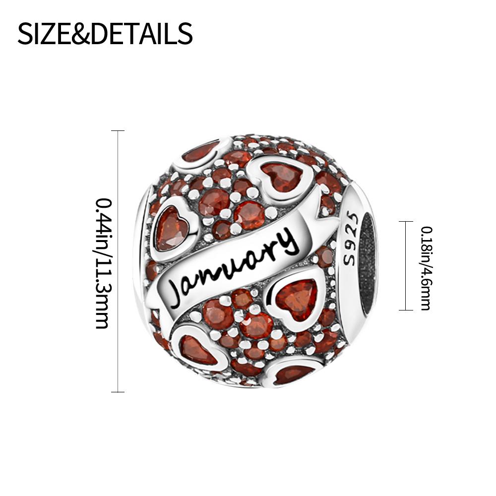 Original New Copper December Birthstone Beaded Fit Pan Bracelet Diy Charm For Women Jewelry Fashion Gift