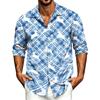 Men's Casual Long Sleeve Shirt with Christmas Print for Spring, Fall and Holiday Casual Wear