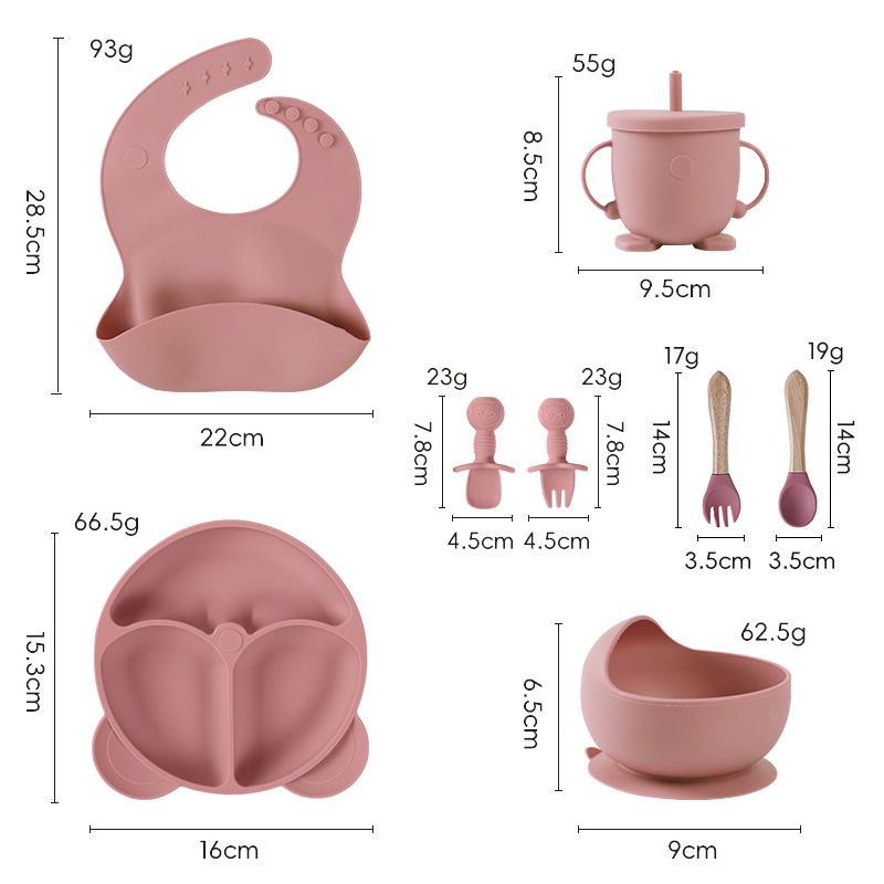 Silicone Suction Cup Bowl & Spoon Set for Babies - Children's Tableware