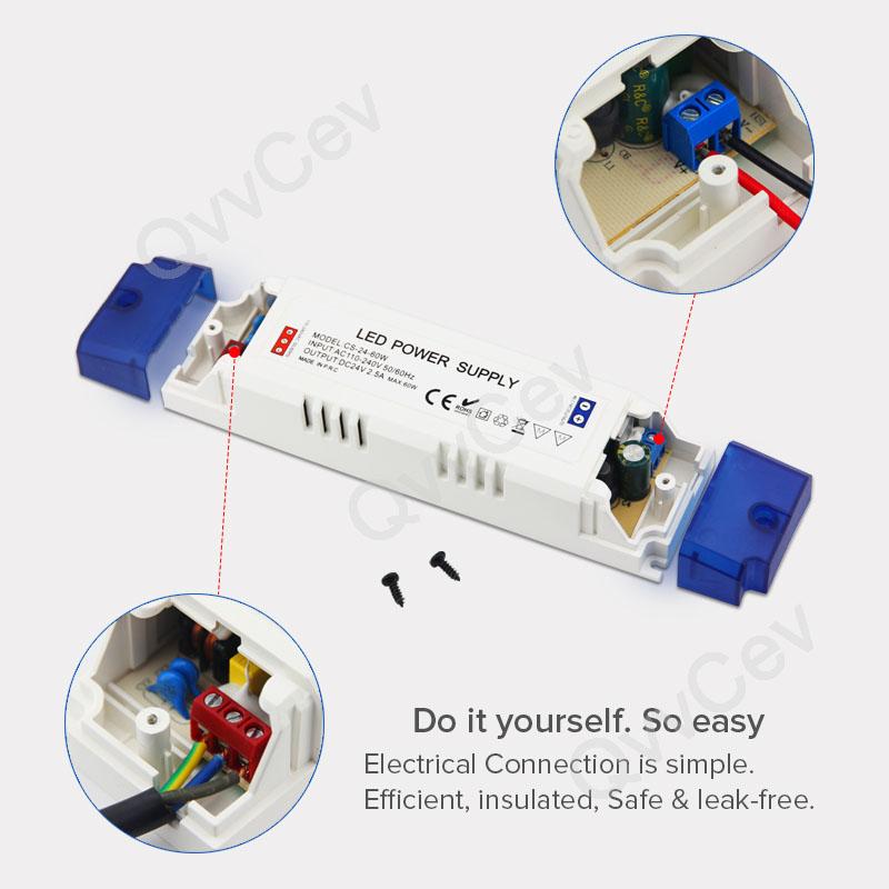 AC 110-240V To DC 12V 24V LED COB Strip Lighting Driver Power Transformer 12W 24W 36W 60W 100W 2A 3A 5A Switching Supply Adapter