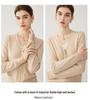 Elegant Women's Autumn/Winter V-Neck Cashmere Cardigan - Solid Color, Warm, Loose Slimming Fit