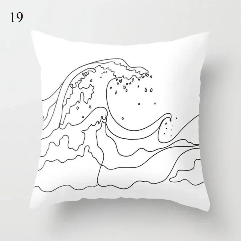 

Подушка наволочка в арабском стиле черно-белый принт квадратная портретная наволочка подушка диванная подушка чехол 40x40cm