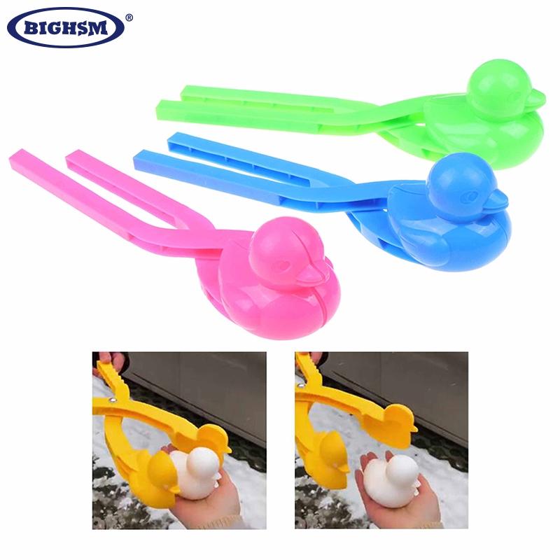 1PCS Snowman Duck Dinosaur Shape Snowball Maker Clip Tong Kid Winter Outdoor Funny Snow Sand Mold Snowball Fight Sport Toy