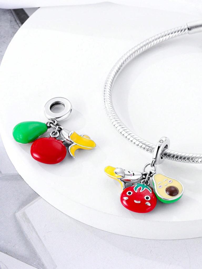 Copper Plated Original Charms Delicious Donut Cupcakes Beads Fit Bracelet Women'S Jewelry Gift