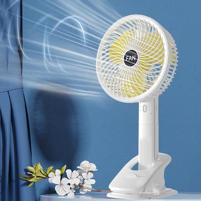 1200 mAh Praktický ventilátor s klipem, stolní, nástěnný, ruční, malý ventilátor, nabíjení přes USB, multifunkční, tichý ventilátor pro studenty a domácnosti