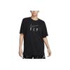 Nike Dri-FIT Swoosh Fly Logo Printed Ribbed Crew Neck Sports T-Shirt Women Tops Black FN5372-010