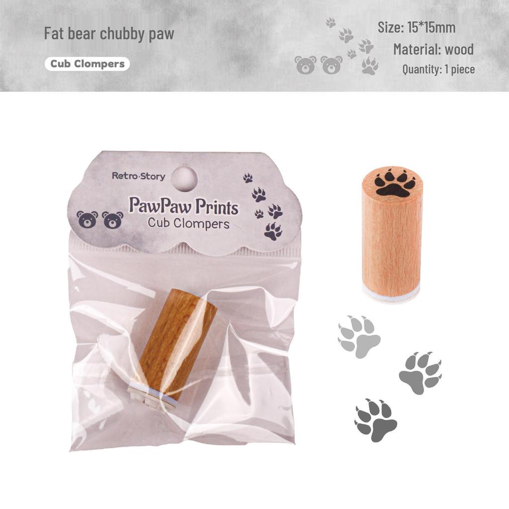 Paw Paw Series: RetroStory Cartoon Animal Wooden Stamp