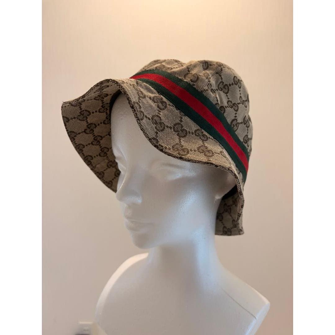 Used GUCCI GG canvas sherry line bucket hat