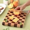 Solid Wood Checkerboard Cutting Board Splicing Color Fruits Tray Chopping Block  Baby Food
