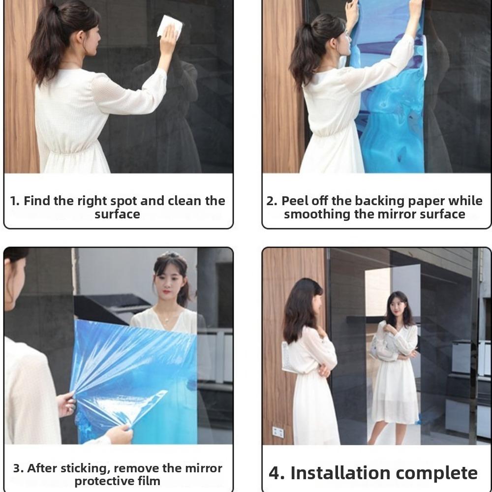 Shatterproof Wall Stickers Mirror Acrylic Glass Stickers Floor Mirror Stickers Bathroom Decor