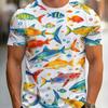 Men's Fashion 3D Printed Men's T-Shirt Round Neck Short Sleeve Trendy Street Wear