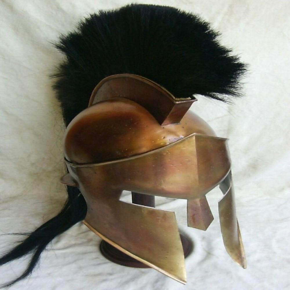 

300 Спартанский шлем медный антикварный – ручная работа коллекционный 18 см как