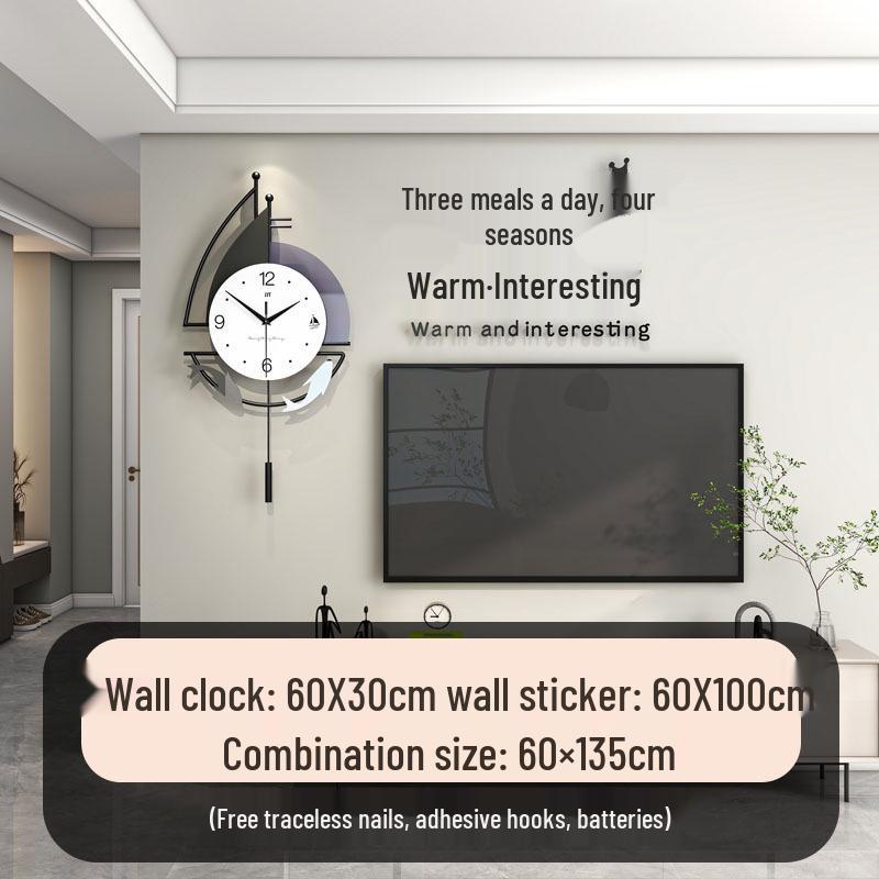 Modern Minimalist Wall Clock for Living Room, Restaurant, or Home Decor