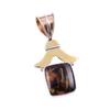 Natural Pietersite Gemstone 925 Solid Sterling Silver TwoTone Pendant 1.50" v5G43