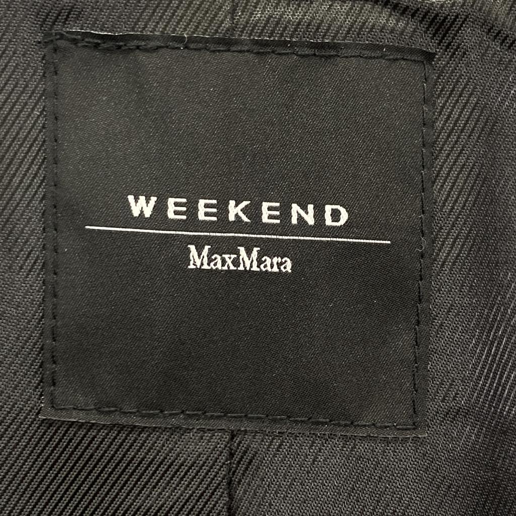 Max MaraWEEKEND 24250160426 Gray 100% Wool Herringbone Semi-Double Long Coat Coat 38 grayUsed