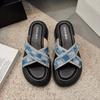 Fairy wind slippers female summer wear 2025 new shoes versatile thick-soled pregnant women soft-soled beach cool slippers