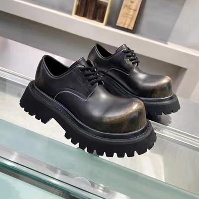 Scarpe da uomo in pelle stile britannico 2024 primavera e autunno scarpe mocassino con plateau a fondo spesso rialzato scarpe stringate donna 44 45