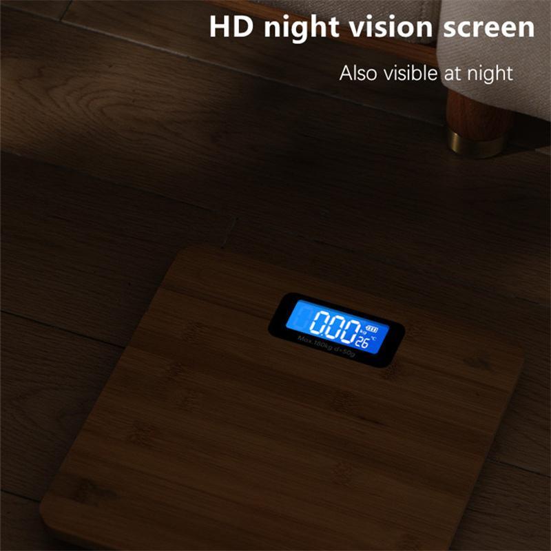 Bilancia Pesapersone Legno Antigoccia Domestica Precisa Smart Bilancia Grasso Corporeo Elettronica Bilancia Pesapersone Digitale a LED da Bagno