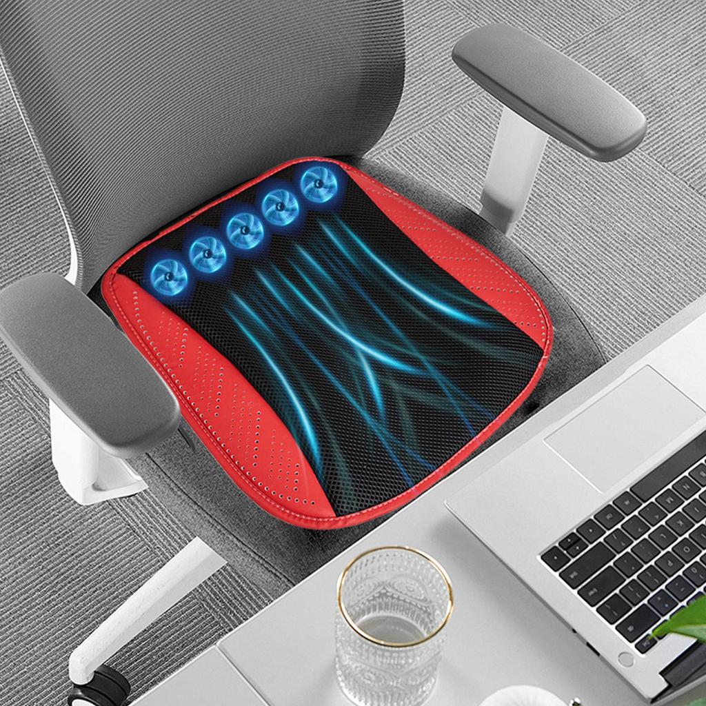 Car Seat Cooling Pad Car Seat Cooling Cushion Ventilated Cover Quiet Cooler Fans 3-Speed Mat USB Plug-in For Road Trip Game
