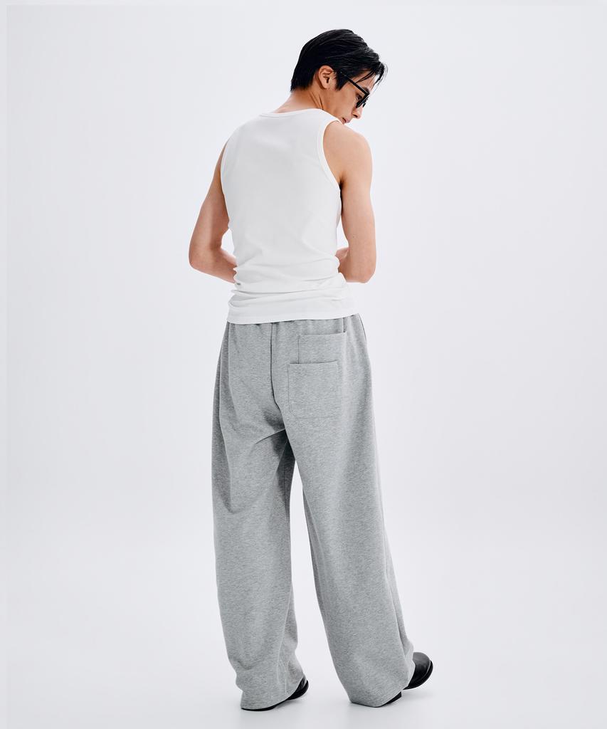 TAKEASY Dual Pocket Wide Sweatpants (Melange Grey)