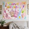 A Stylish Tapestry, Bubble Tea Bash, Perfect for Sprucing Up Wall Decor in Homes, Dorms And Bedrooms