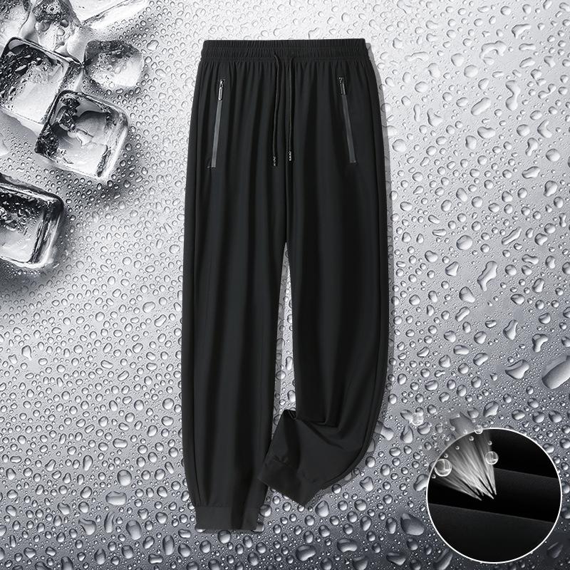 

Ice Silk Casual Pants Men s Summer Thin Ice Silk Trousers Quick-drying Sweatpants Men s Stretch Large Size Outdoor Pants L