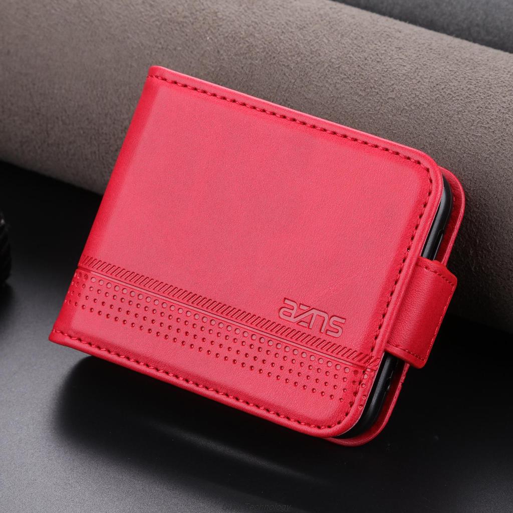 Deluxe Magnetic Adsorption Leather Fitted Case for Samsung Galaxy Z Flip 5 / Z Flip5 Flip Cover Protective Case Fundas Coque